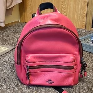 Pink coach mini backpack